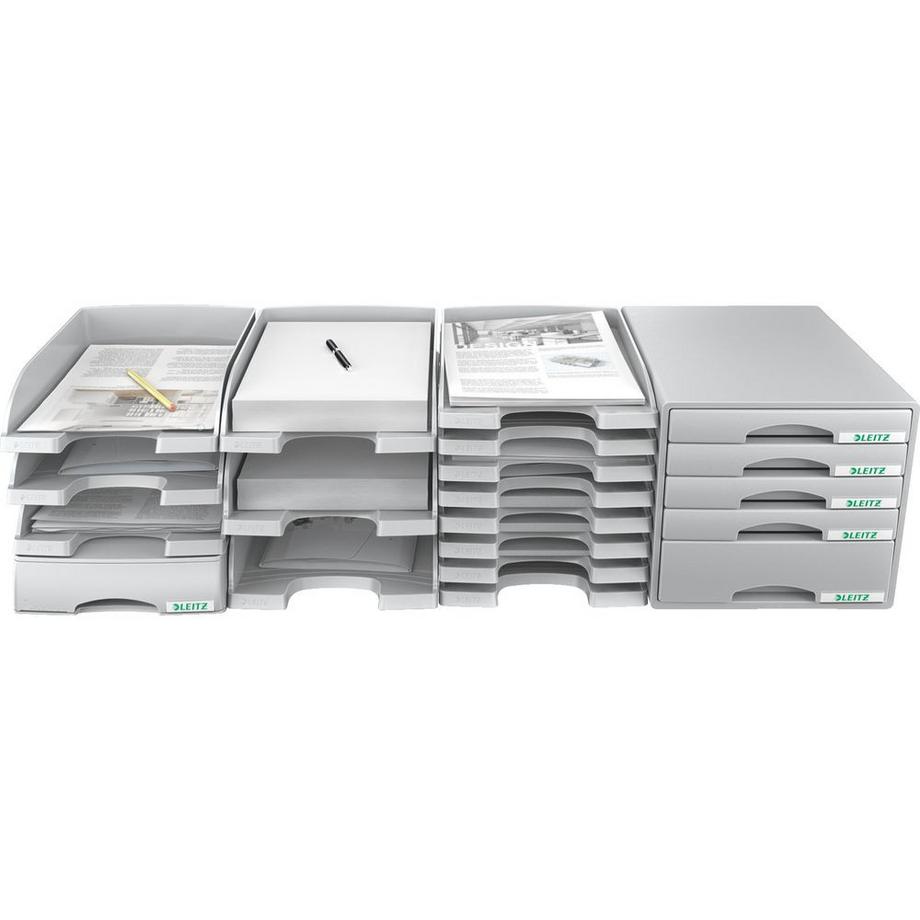 Leitz LEITZ Plus Briefkorb, flach A4 52370085 grau  