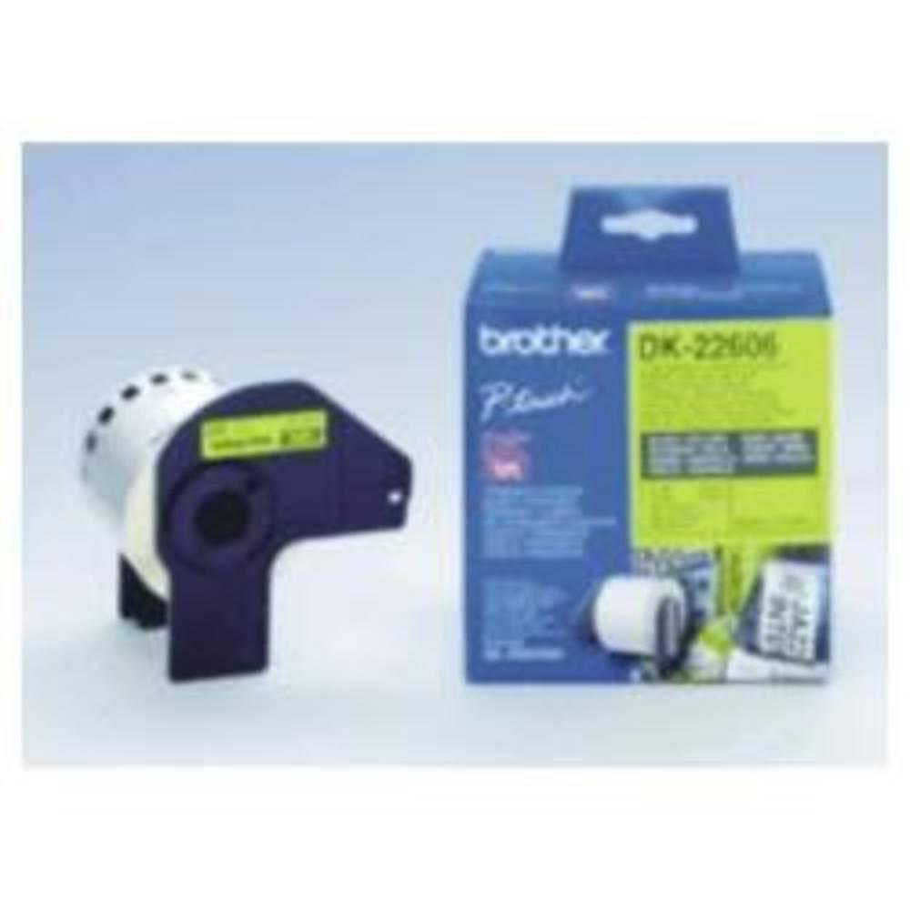 brother  Rotolo di etichette 62 mm x 15.24 m Pellicola Giallo A tenuta permanente Etichetta universale 