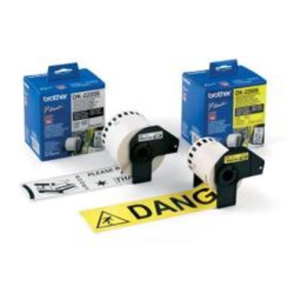 brother  Rotolo di etichette 62 mm x 15.24 m Pellicola Giallo A tenuta permanente Etichetta universale 