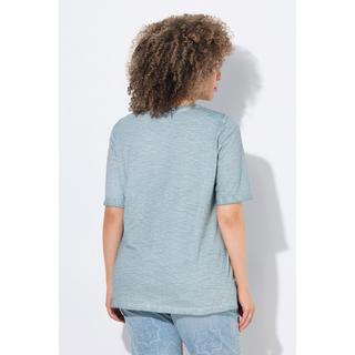 Ulla Popken T-shirt Classic Girocollo Mezza Manica con Brillantini  