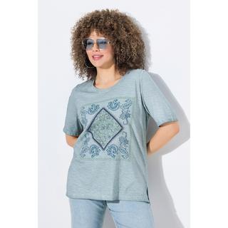 Ulla Popken T-shirt Classic Girocollo Mezza Manica con Brillantini  