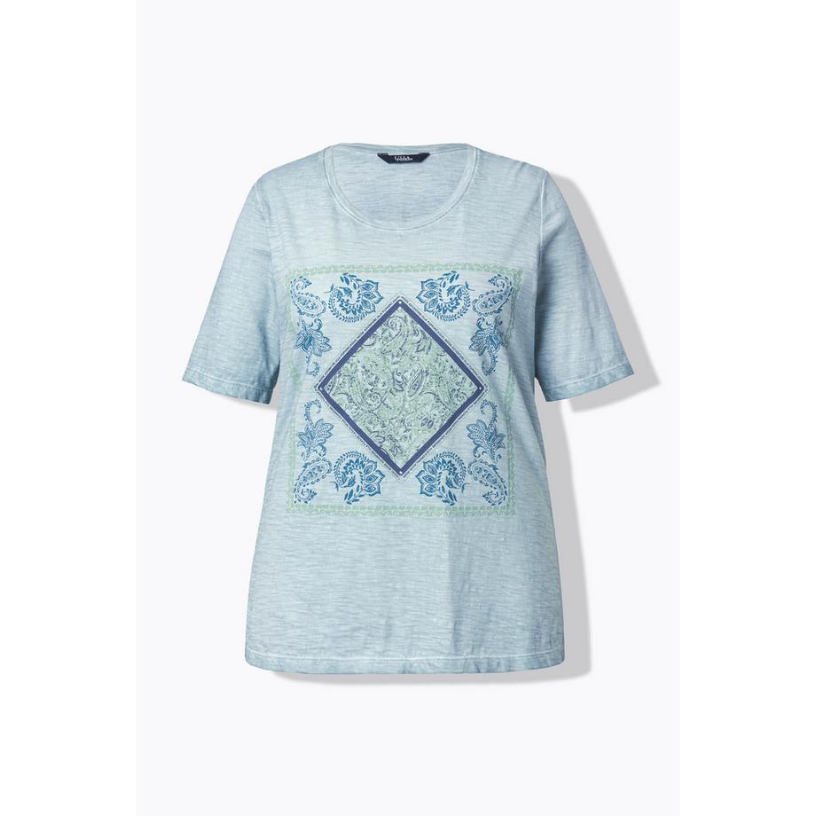 Ulla Popken T-shirt Classic Col Rond Manches Courtes avec Strass  