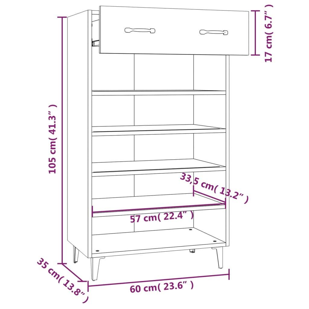 VidaXL Armoire à chaussures bois d'ingénierie  