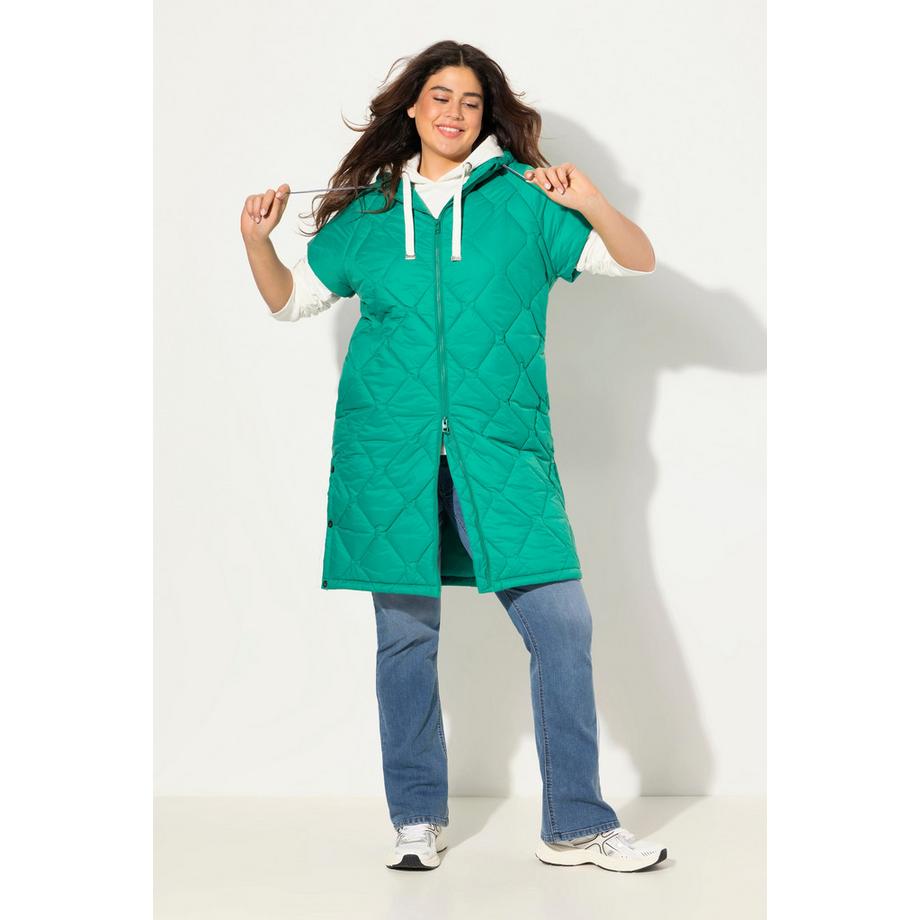 Ulla Popken Gilet Matelassé Cordon Coulissant Fermeture Éclair Double Sens  