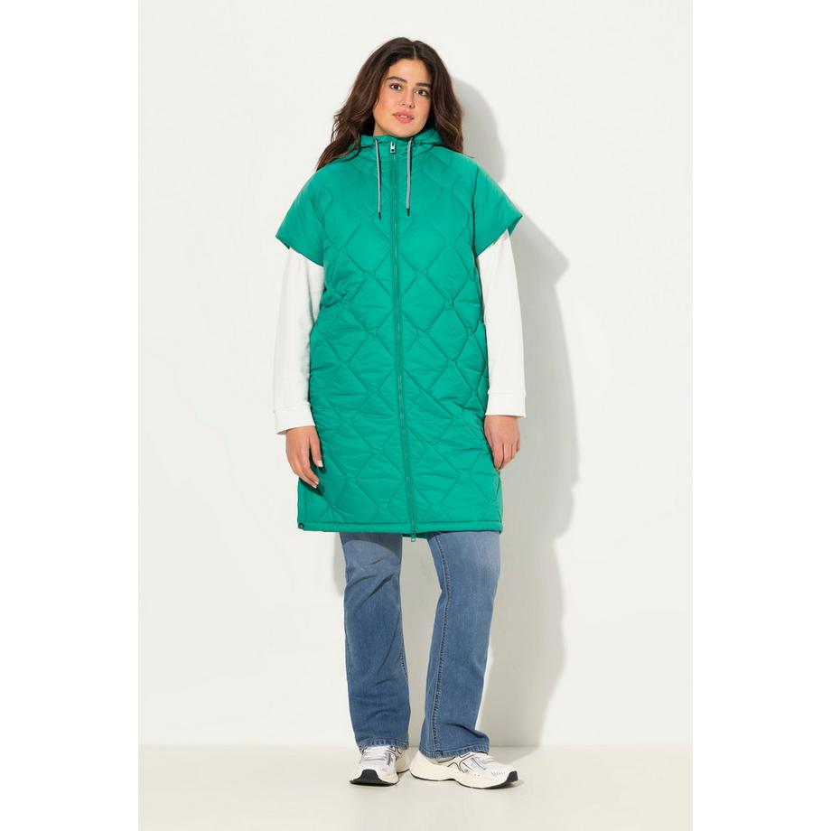 Ulla Popken Gilet Matelassé Cordon Coulissant Fermeture Éclair Double Sens  