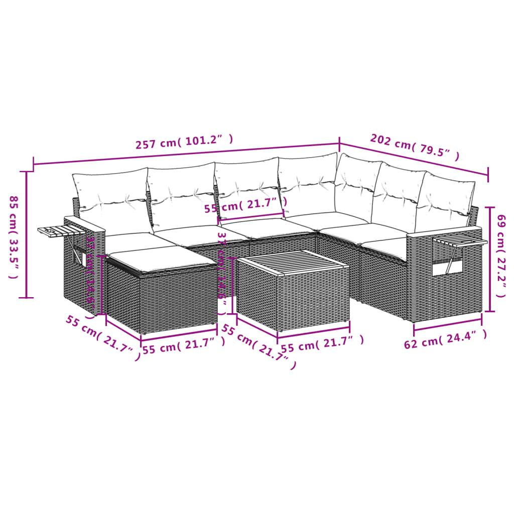 VidaXL set divano da giardino Polirattan  