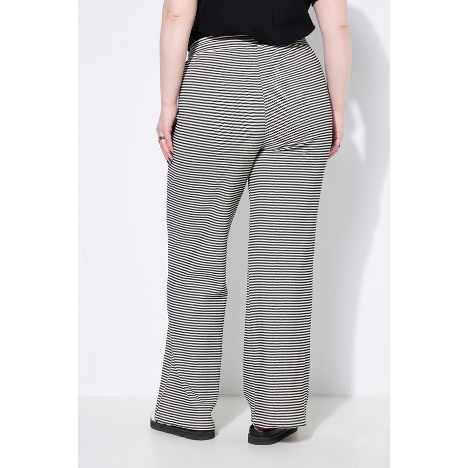 Studio Untold Pantalon jambe droite jersey texturé à rayures  