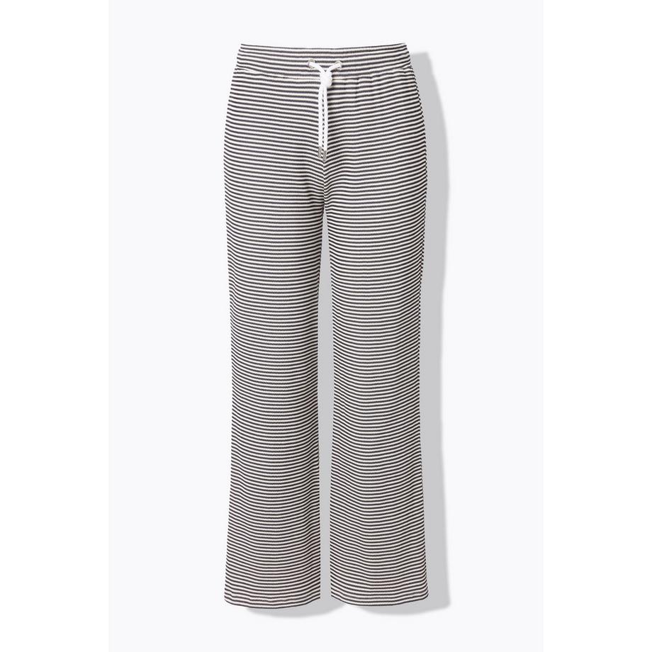 Studio Untold Pantalon jambe droite jersey texturé à rayures  