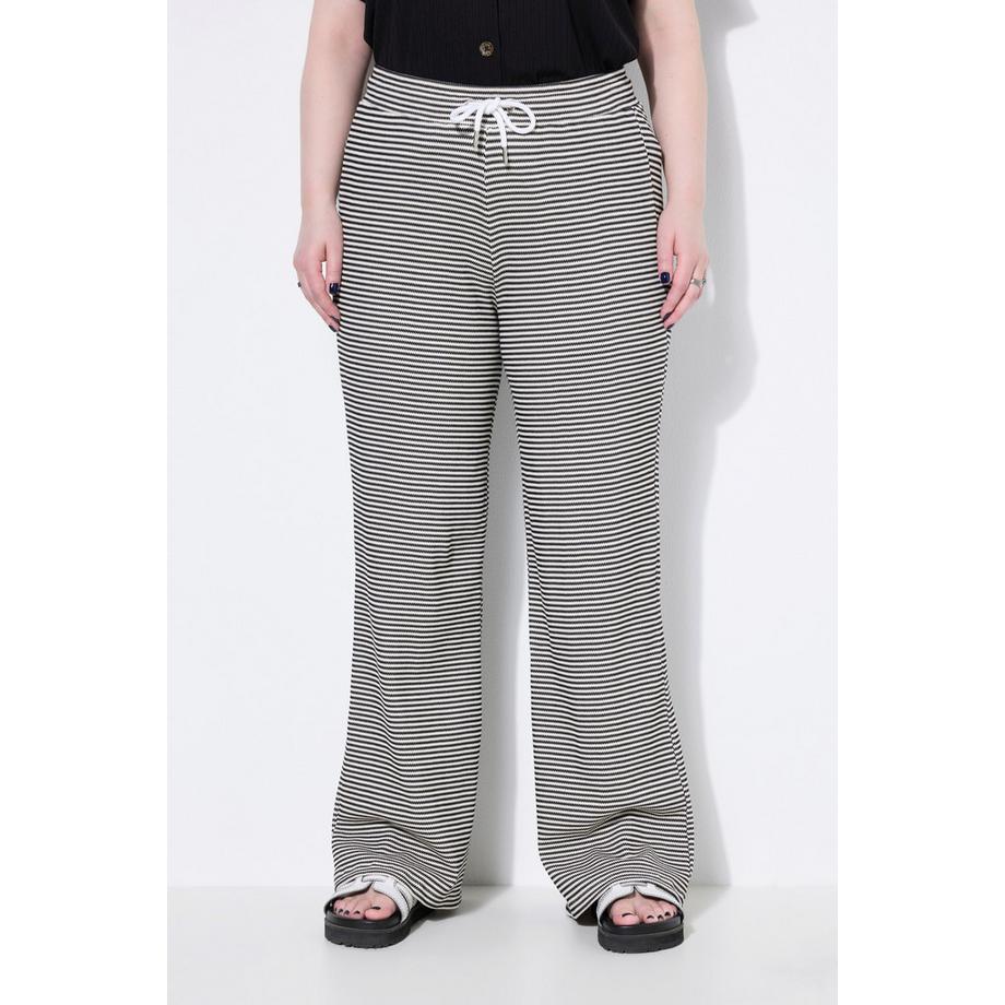 Studio Untold Pantalon jambe droite jersey texturé à rayures  