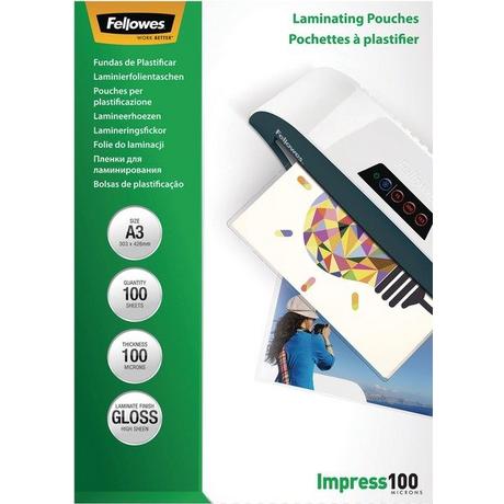 Fellowes  FELLOWES Laminiertasche A3 5351205 glanz, 100my 100 Stk 