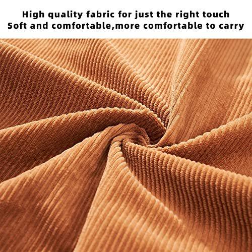 Only-bags.store Sac à bandoulière en velours côtelé avec fermeture éclair Grand sac fourre-tout  