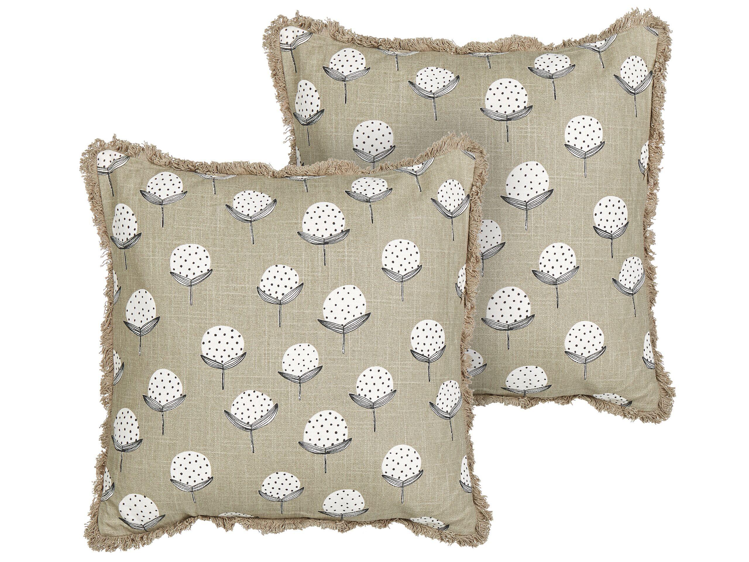 Beliani Lot de 2 coussins en Coton Boho PSILOTALES  