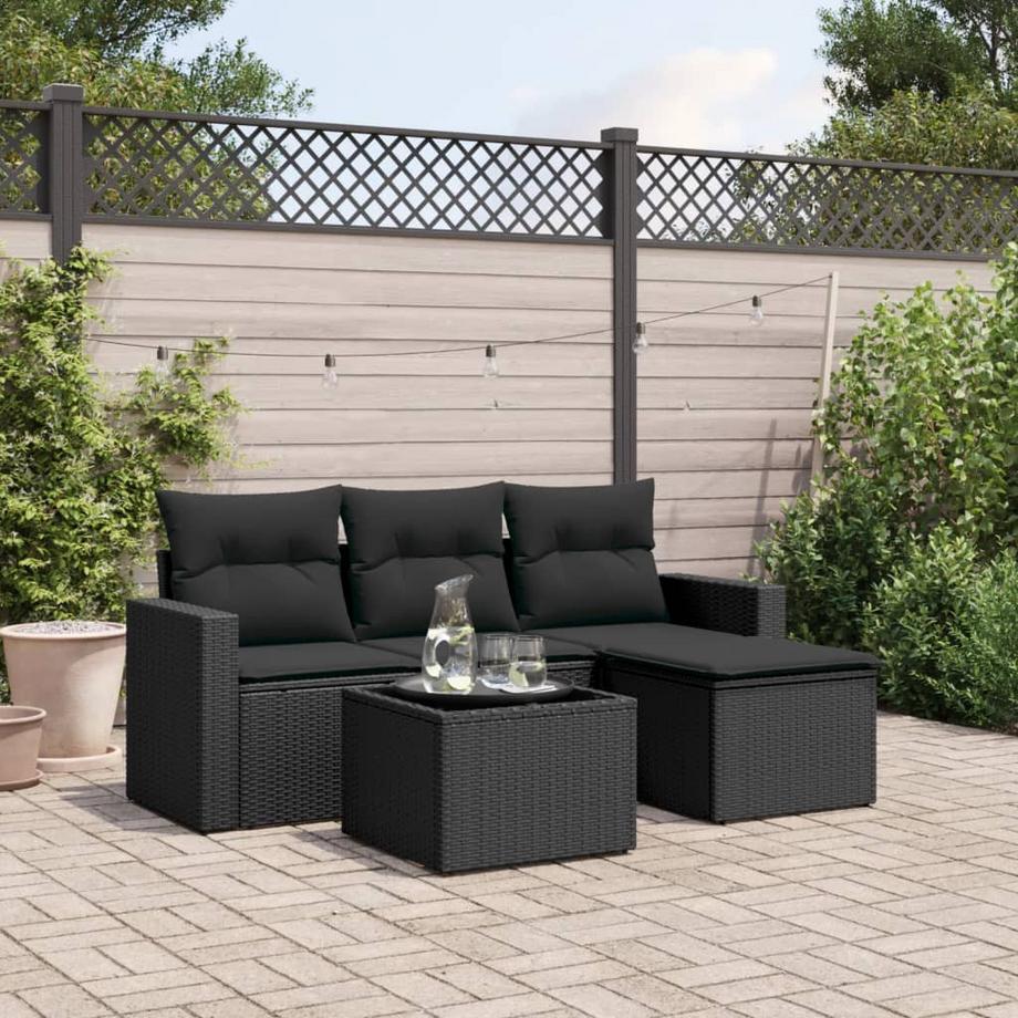 VidaXL set divano da giardino Polirattan  