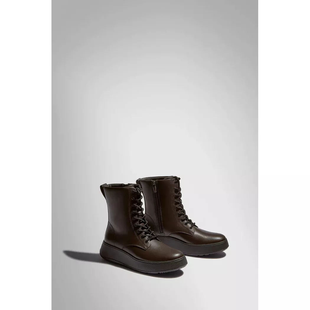 Fitflop - flache schnürstiefeletten aus leder f-mode, für Damen, Größe 40