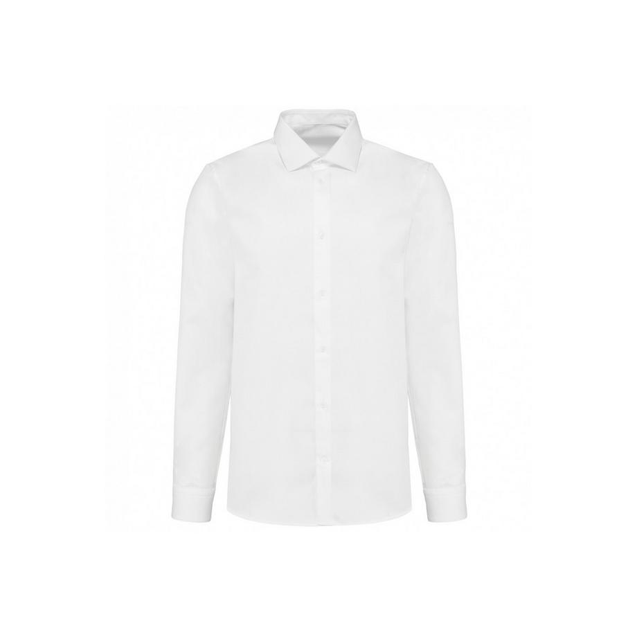 camicia slim fit a maniche lunghe popeline