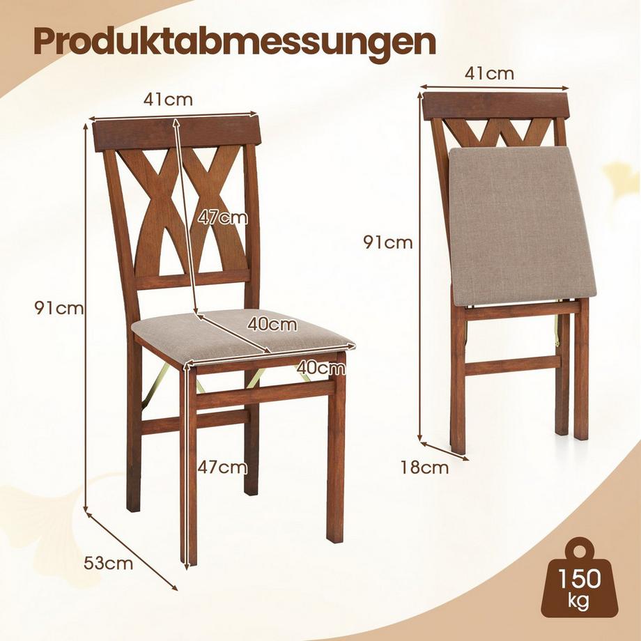 Northix Klappbares Esszimmerstuhl-Set  