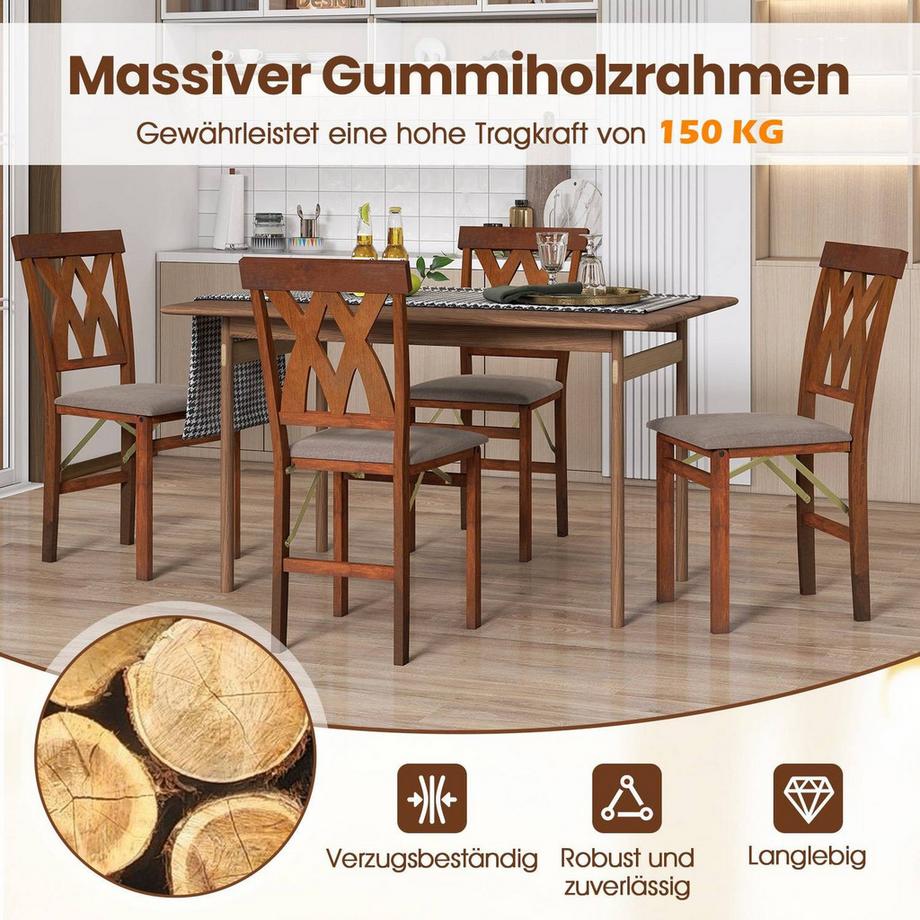Northix Klappbares Esszimmerstuhl-Set  
