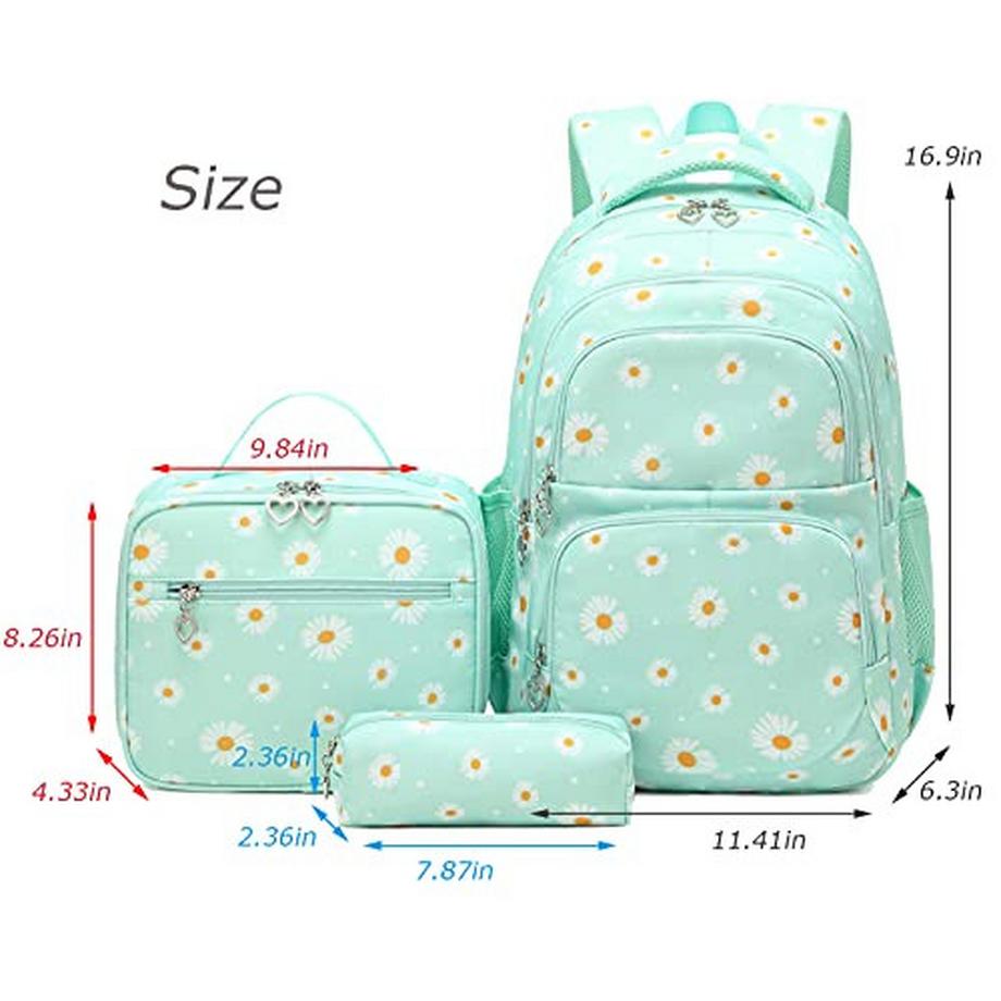 Only-bags.store Schulranzen Schulrucksack Schulranzen Schulfreizeit mit Brotzeittasche und Federtasche  