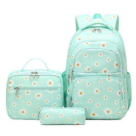 Only-bags.store Schulranzen Schulrucksack Schulranzen Schulfreizeit mit Brotzeittasche und Federtasche  