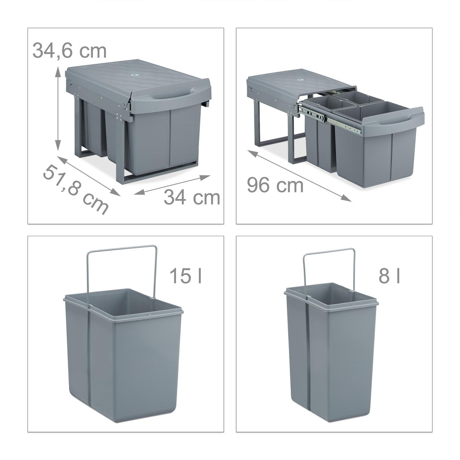 B2X Raccolta differenziata con 3 contenitori per rifiuti  
