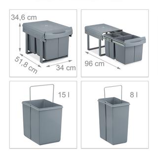 B2X Raccolta differenziata con 3 contenitori per rifiuti  