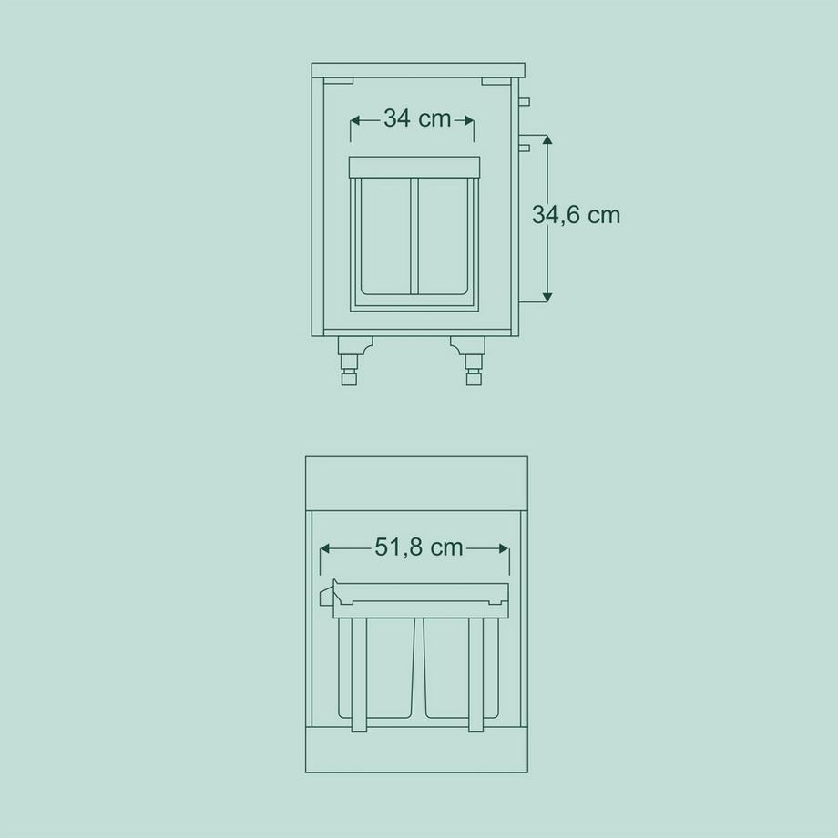B2X Raccolta differenziata con 3 contenitori per rifiuti  