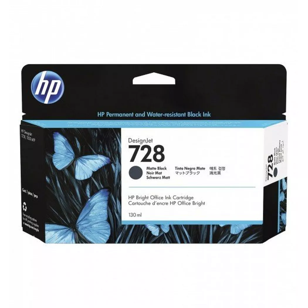 Hewlett-Packard – HP Tintenpatrone 728 matte black 3WX25A DesignJet T730/T830 130ml, One Size