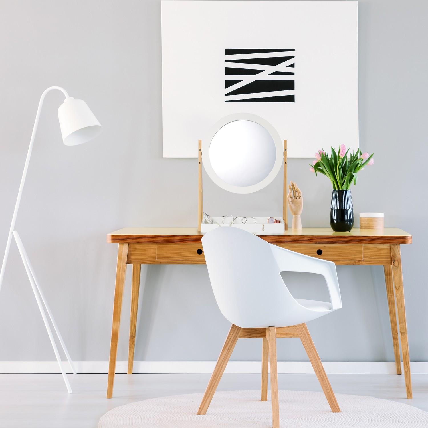 B2X Miroir en bambou avec rangement  