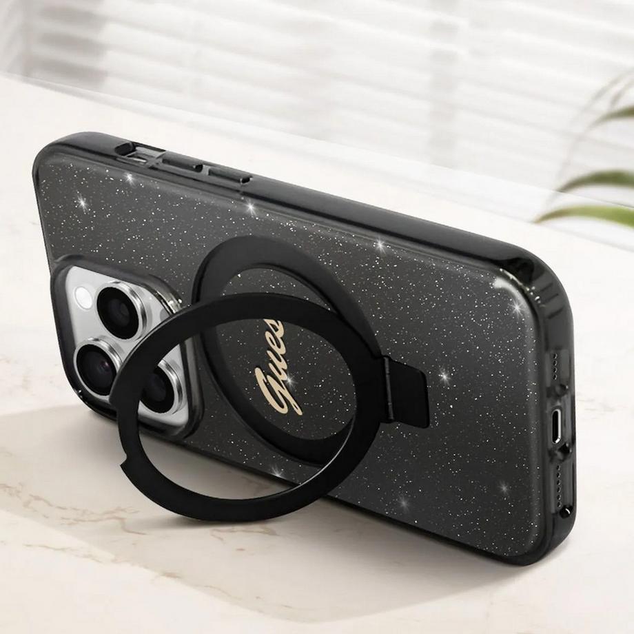 GUESS  Hülle Apple iPhone 15 Pro TPU Ring Stand 