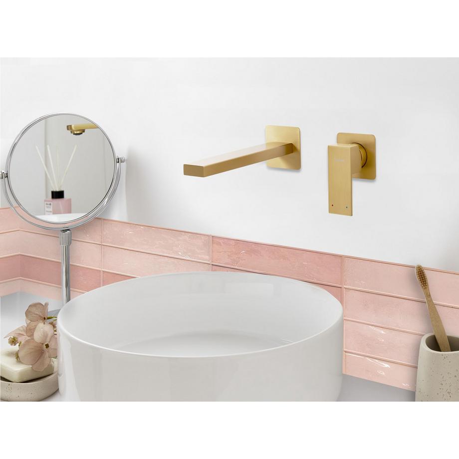 Beliani rubinetto miscelatore da parete per lavabo en Ottone  ANTOFAGASTA  
