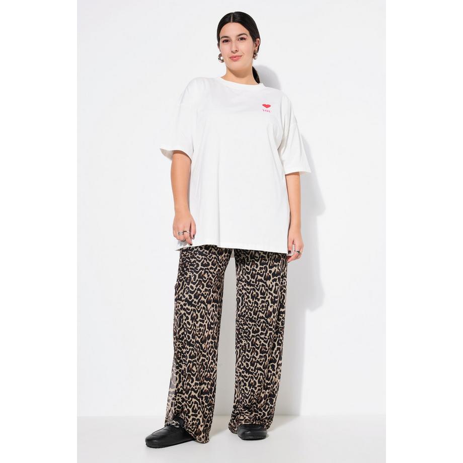 Studio Untold Mesh Hose Wide Leg Animal Print  