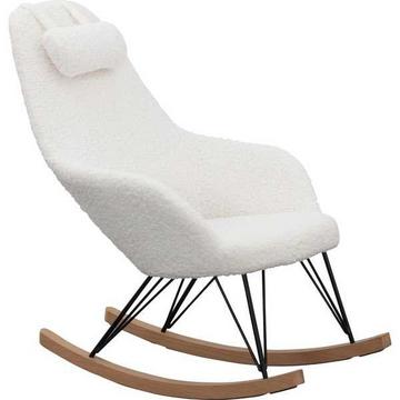 Chaise berçante II fourrure teddy blanc