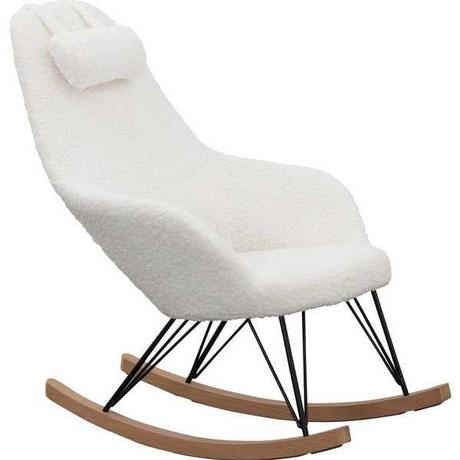 mutoni Chaise berçante II fourrure teddy blanc  