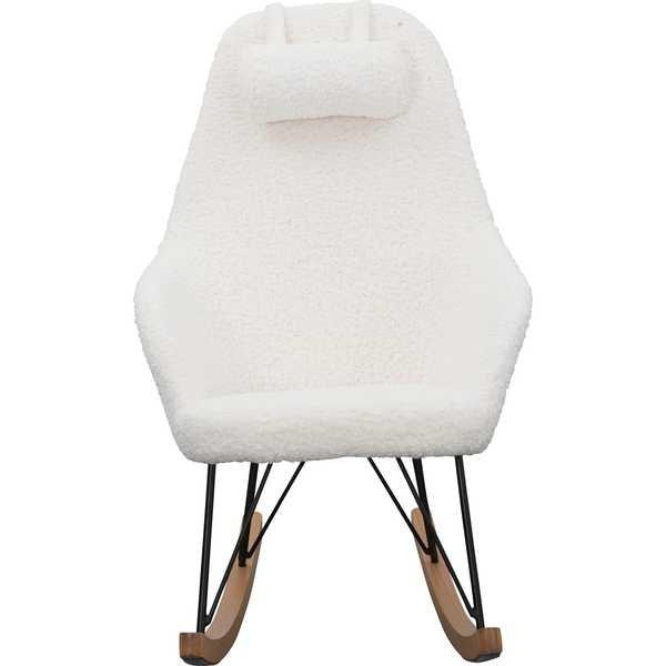 mutoni Chaise berçante II fourrure teddy blanc  