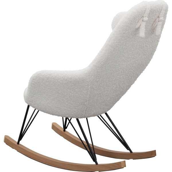 mutoni Chaise berçante II fourrure teddy blanc  