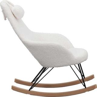 mutoni Chaise berçante II fourrure teddy blanc  