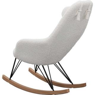 mutoni Fauteuil à bascule II peluche blanche  