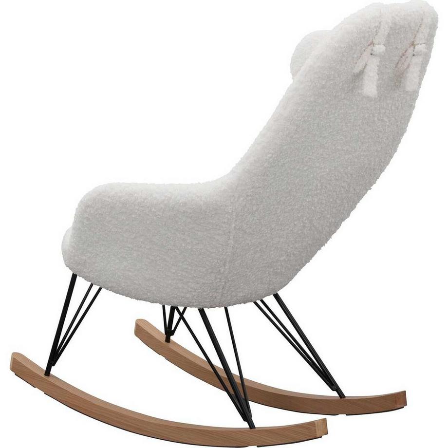 mutoni Fauteuil à bascule II peluche blanche  