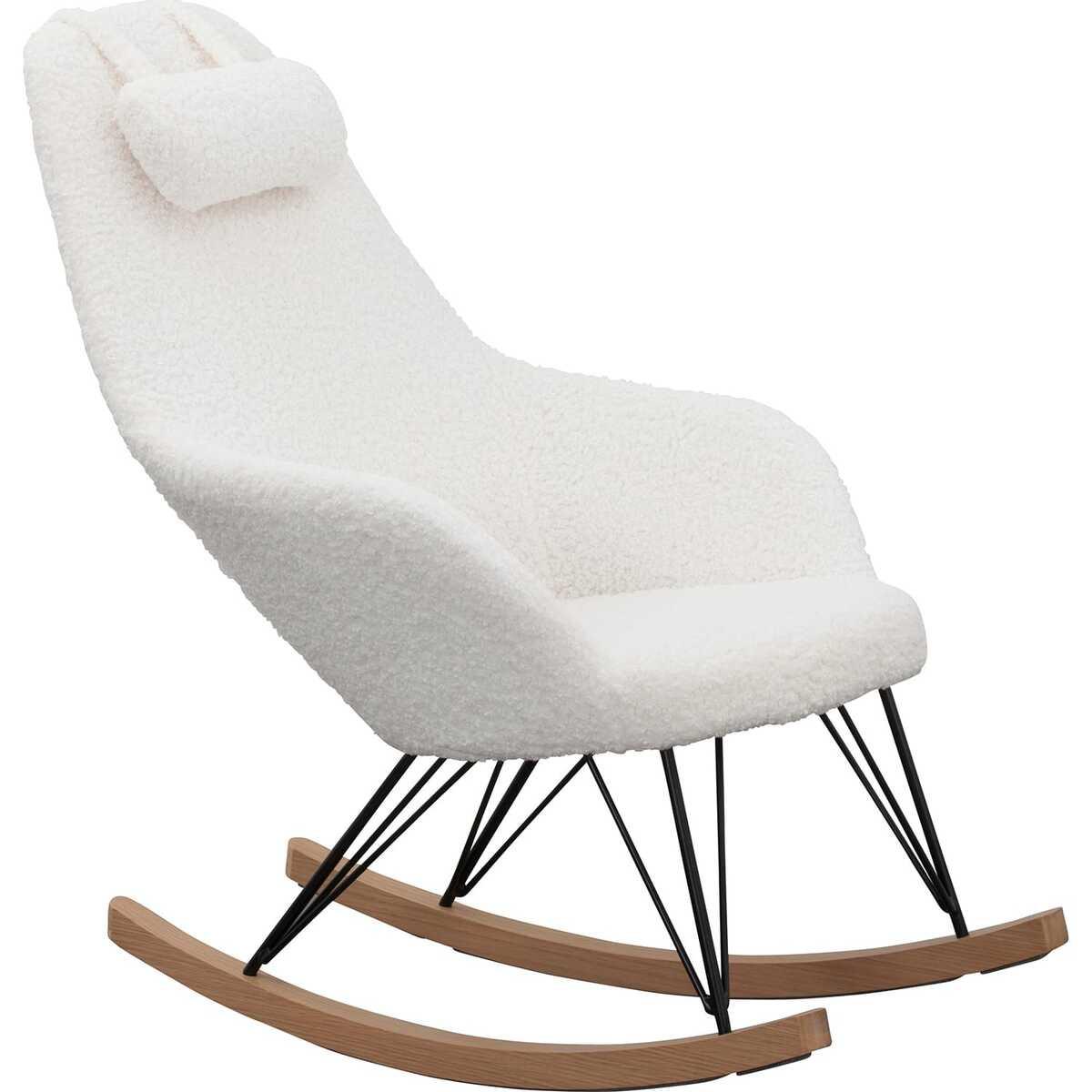 mutoni Fauteuil à bascule II peluche blanche  