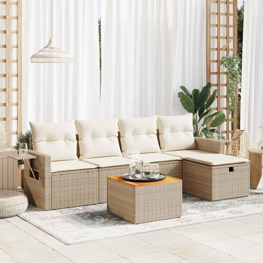 VidaXL set di divani da giardino Polirattan  