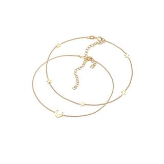 Elli  Bracelet de Cheville Stern Halbmond Astro Duo Set 925 Silber 