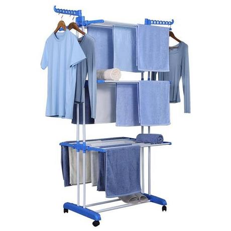 Northio Portant à vêtements mobile et étendoir à linge - Bleu  