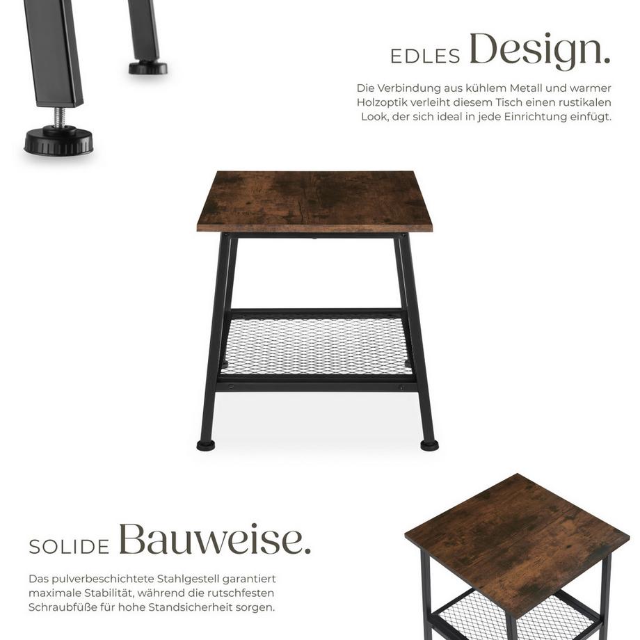 Tectake Beistelltisch Bedford Industrial Style Holz und Stahl  