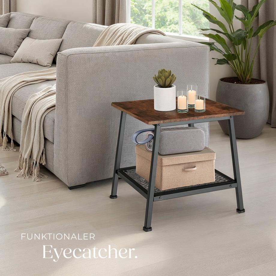 Tectake Table d'appoint BEDFORD style industriel  