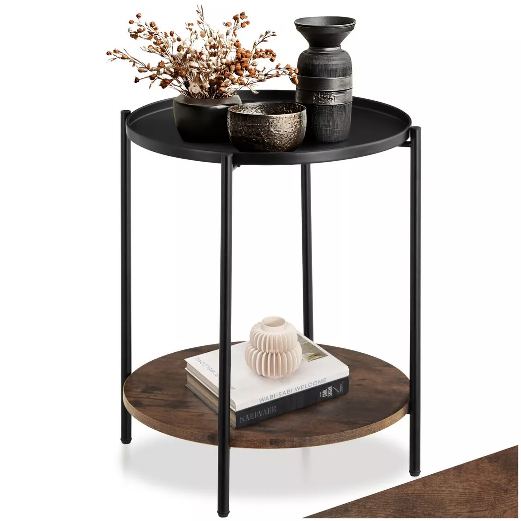 tectake Bedside Table Sunderland in Dark Brown