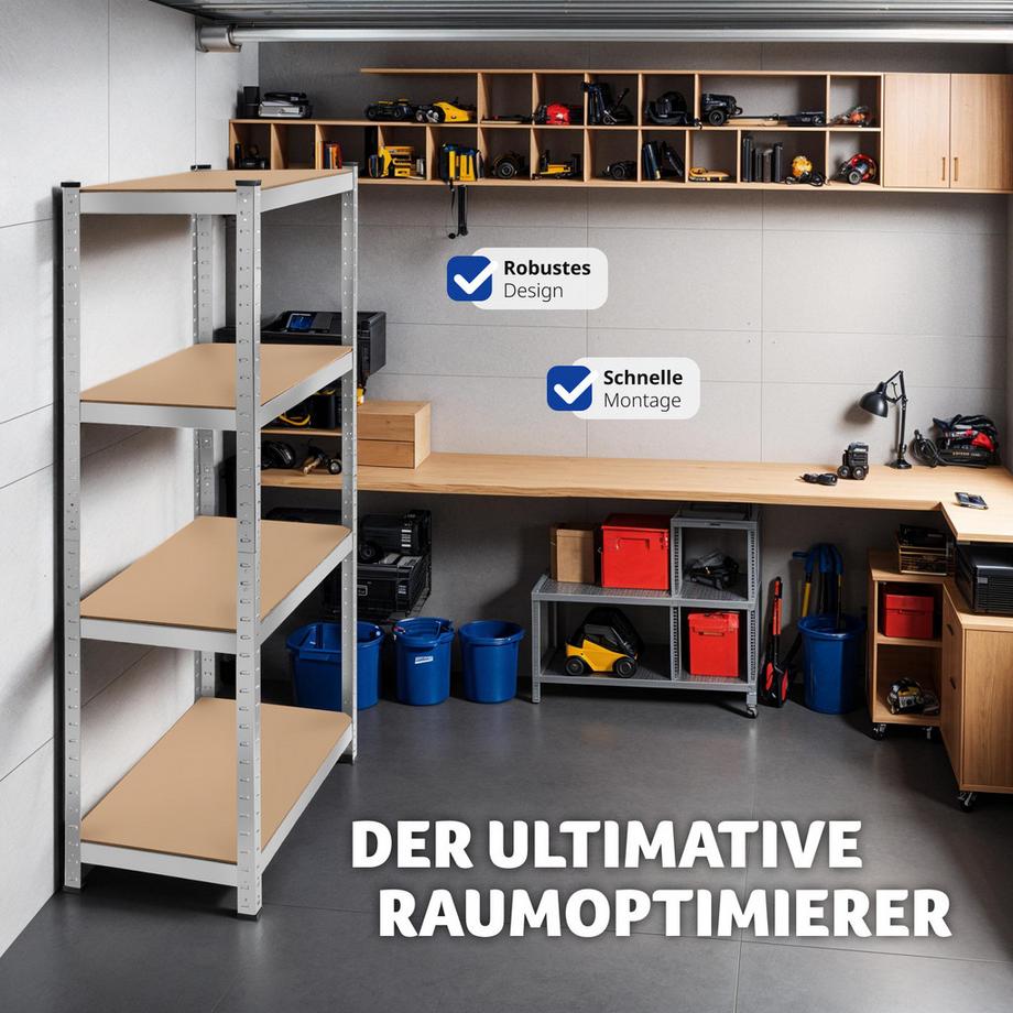 Tectake Étagère pour charges lourdes  structure en acier galvanisé  