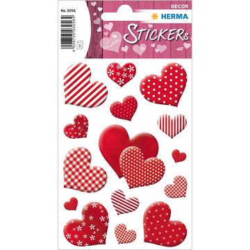 HERMA Flower hearts sticker decorativi Rosso Permanente 45 pz
