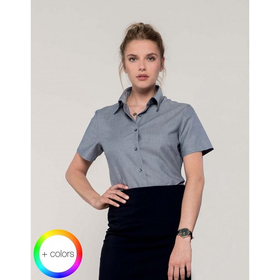 Russell Easy Care Oxford Kurzarmbluse  
