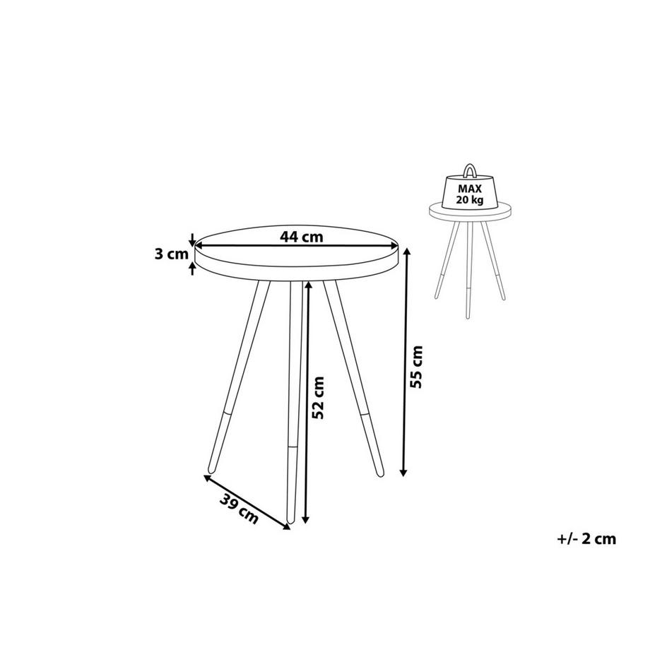 Beliani Table d'appoint en MDF Glamour RAMONA  
