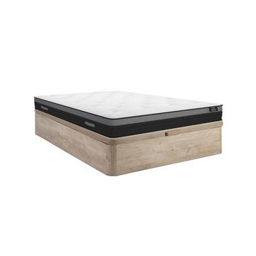 Ensemble 140 x 190 cm sommier coffre naturel clair + matelas ressorts ensachés à bande respirante ép.23cm - AIRPLAY de YSMÉE